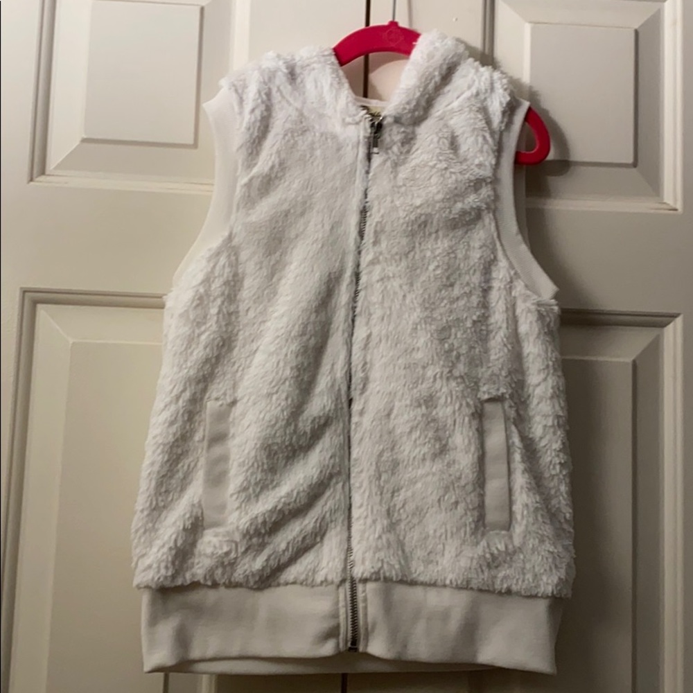 Furry white vest